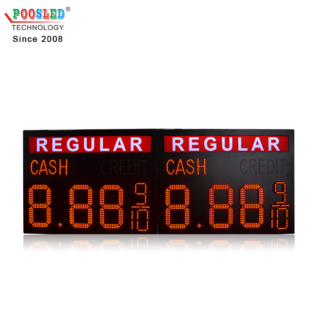 Hot Sale Outdoor IP53 REGULAR 12 Inch Red 8.88 9/10 Led Gas Price Sign 