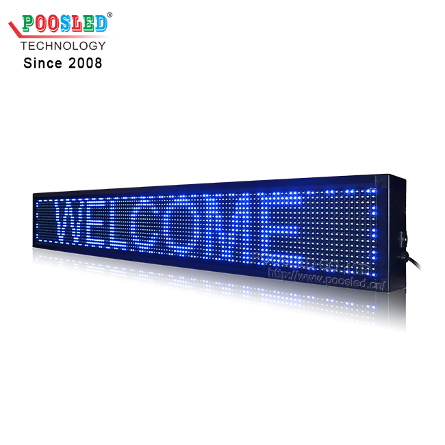 High Brightness Semi Outdoor Single Color Led Scrolling Sign 