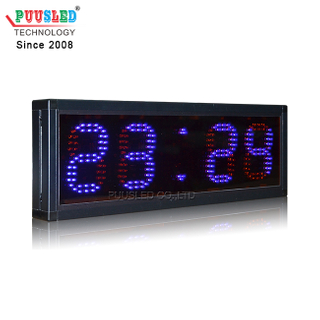 Indoor PCB 7segments led digital number time and temp led clock sign led wall clock