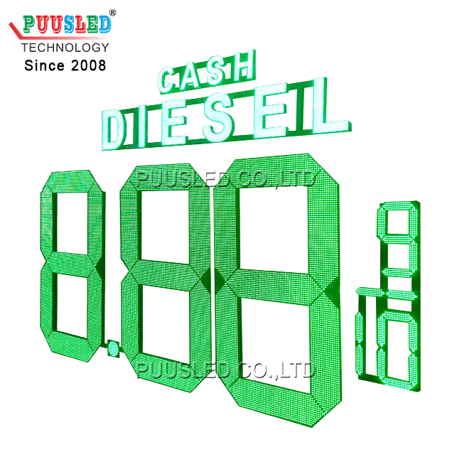 Large Outdoor Digital Waterproof Led Gas Price Sign Led Display Electronic Digit Gas Price Sign for Gas Station