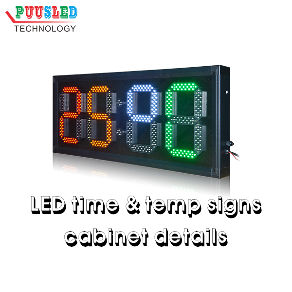 LED time and temperature signs cabinet details