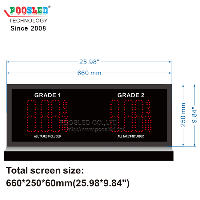 Popular Led Double-sided 3-Grade Pump Topper LED Price Signs