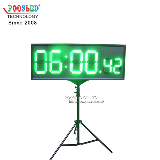 12" Green Digits LED Time Light Weight Aluminum Frame Indoor Using LED Sign 