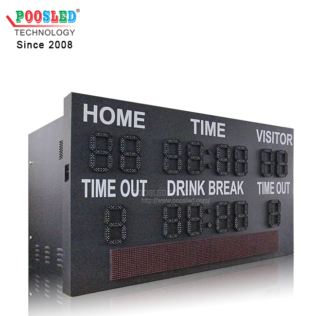 New Type LED Digit Module iron Cabinet Outdoor LED Football Scoreboard with Scrolling Sign Soccer Scoreboard