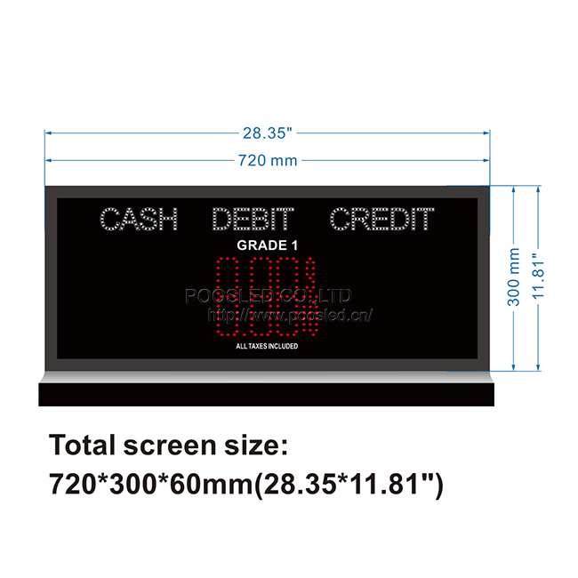 Led Gas Price Changer With Cash Credit Debit 5.0” PCB Digits led gas price signs