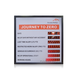 Custom Led Production Line Counter Display Red Color Digit Factory Led Display Product Board Square Led Safety Display Board